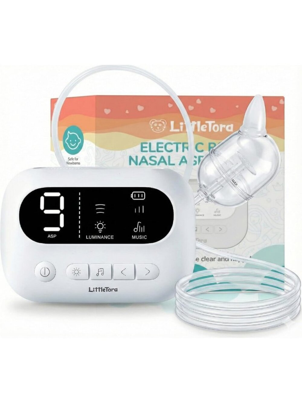 Baby Nasal Aspirator with 9 Suction Levels, Soothing Music & Night Light
